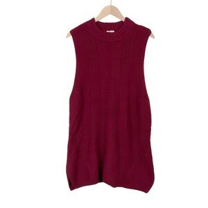 Talbots Red Sleeveless Chunky Sweater Tunic Size XL